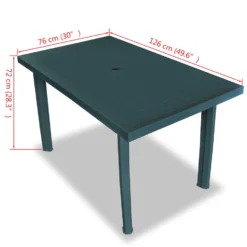 VidaXL Tuintafel 126x76x72 Cm Kunststof Groen -Zon Bloei Verkoopwinkel 06fd508858e24b7099acc076bde6396a