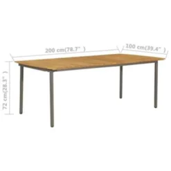 VidaXL Tuintafel 200x100x72 Cm Massief Acaciahout En Staal -Zon Bloei Verkoopwinkel 0aa3d1fe3f444346b46c90026c5eb7e2