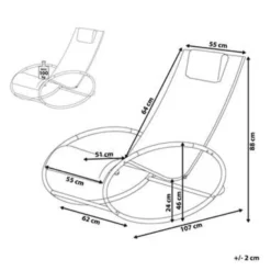 Beliani Tuinligstoel CAMPO - Blauw Staal, Textiel -Zon Bloei Verkoopwinkel 0dfbfce0b5ca4914a4fa348c43b4fdef