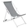 Beliani Tuinligstoel LOCRI - Grijs Polyester, Aluminium