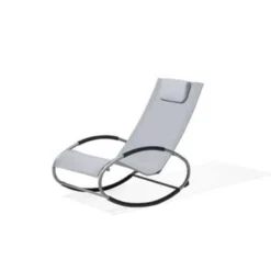 Beliani Tuinligstoel CAMPO - Blauw Staal, Textiel