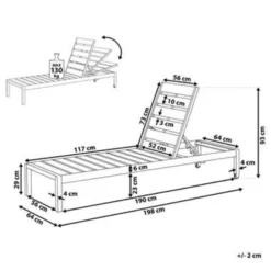 Beliani Tuinligstoel NARDO - Wit Kunsthout, Aluminium -Zon Bloei Verkoopwinkel 1000000652 0102