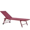Beliani Tuinligstoel PORTOFINO - Rood Aluminium, Textiel