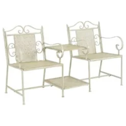 VidaXL Tuinbank 2-zits 161 Cm Staal Wit