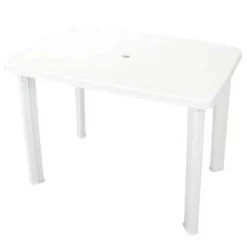 VidaXL Tuintafel 101x68x72 Cm Kunststof Wit