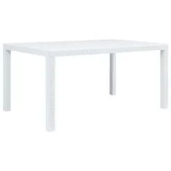 VidaXL Tuintafel 150x90x72 Cm Rattan-look Kunststof Wit