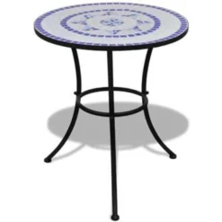 VidaXL Bistrotafel 60 Cm Mozaïek Blauw En Wit