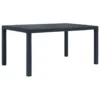 VidaXL Tuintafel 150x90x72 Cm Rattan-look Kunststof Antraciet