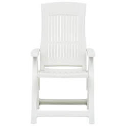 VidaXL Tuinstoelen 2 St Verstelbaar Kunststof Wit -Zon Bloei Verkoopwinkel 1000006279 0102