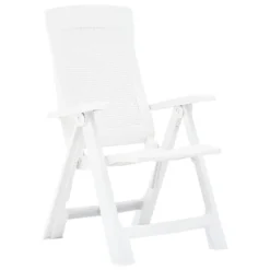 VidaXL Tuinstoelen 2 St Verstelbaar Kunststof Wit -Zon Bloei Verkoopwinkel 1000006296 0101