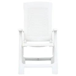 VidaXL Tuinstoelen 2 St Verstelbaar Kunststof Wit -Zon Bloei Verkoopwinkel 1000006296 0102