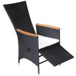 VidaXL Tuinstoelen 2 St Verstelbaar Met Kussens Poly Rattan Zwart -Zon Bloei Verkoopwinkel 1000006363 0103