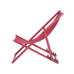 Beliani Tuinligstoel LOCRI - Rood Polyester, Aluminium -Zon Bloei Verkoopwinkel 1000024387 0103