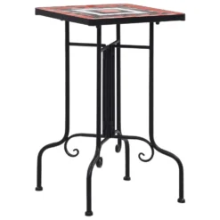 VidaXL Bijzettafel Mozaïek Keramiek Terracottakleurig En Wit