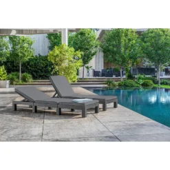 Allibert Daytona Deluxe Ligbed 65x195x25,5cm - 2 Stuks - Grafiet -Zon Bloei Verkoopwinkel 1000031146 0102