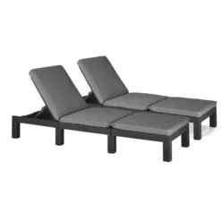 Allibert Daytona Deluxe Ligbed 65x195x25,5cm - 2 Stuks - Grafiet