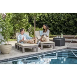 Allibert Daytona Deluxe Ligbed - 65x195x25,5 Cm -Cappuccino -Zon Bloei Verkoopwinkel 1000031148 0102