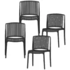 WOOOD Tuinstoel Billie - Kunststof - Zwart - Set Van 4