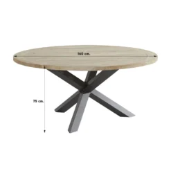 4 Seasons Outdoor Louvre Tuintafel Ø160 Cm - Aluminium Poten -Zon Bloei Verkoopwinkel 1000035677 0101