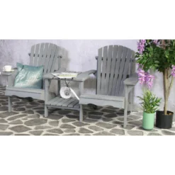 SenS-Line Adirondack Dubbele Tuinstoel - Hout - Grijs -Zon Bloei Verkoopwinkel 1000038286 0103