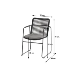 4 Seasons Outdoor Elba Stapelbare Tuinstoel - Donker Grijs -Zon Bloei Verkoopwinkel 1000040793 0101