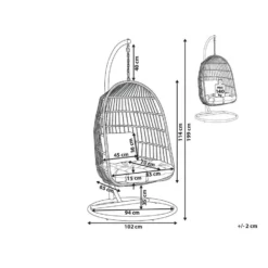Beliani Hangstoel ALLERA - Zwart Polyester -Zon Bloei Verkoopwinkel 1000042133 0102
