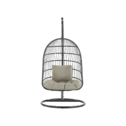 Beliani Hangstoel ALLERA - Zwart Polyester -Zon Bloei Verkoopwinkel 1000042133 0103