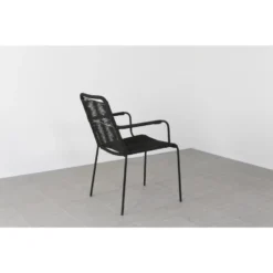 VDG Denver Rope Stapelbare Tuinstoel - Zwart -Zon Bloei Verkoopwinkel 1000048025 0103