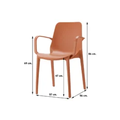 Scab Ginevra Armstoel - Terracotta -Zon Bloei Verkoopwinkel 1000048026 0101