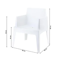 VDG Siesta Box Stapelbare Stoel - Wit -Zon Bloei Verkoopwinkel 1000048050 0101