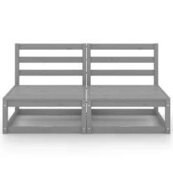 VidaXL Tuinbank 2-zits Massief Grenenhout Grijs -Zon Bloei Verkoopwinkel 1000048109 0102