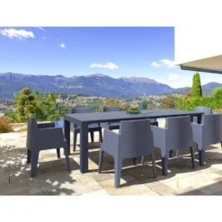 VDG Siesta Box Stapelbare Stoel - Donkergrijs -Zon Bloei Verkoopwinkel 1000048805 0102