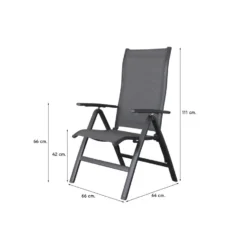 Suns New Castle Verstelbare Tuinstoel - Antraciet -Zon Bloei Verkoopwinkel 1000048819 0101