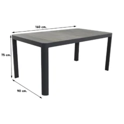 VDG Queens Tuintafel Antraciet - 160 X 90 Cm -Zon Bloei Verkoopwinkel 1000053281 0101