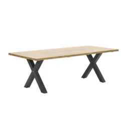 Garden Impressions Zadar Tuintafel 220x100 Donker Grijs - X-frame -Zon Bloei Verkoopwinkel 1000054086 0104