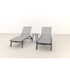 VDG Cairns Ligbedden + Bijzettafel Brasilia - Antraciet -Zon Bloei Verkoopwinkel 1000054163 0101