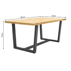 Exotan Murano Teakhouten Tuintafel - 180x90 Cm -Zon Bloei Verkoopwinkel 1000054954 0101