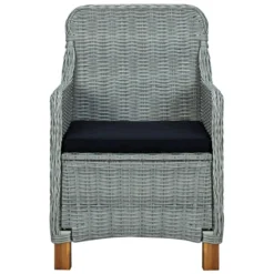 VidaXL Tuinstoelen 2 St Met Kussens Poly Rattan Lichtgrijs -Zon Bloei Verkoopwinkel 1000056516 0103