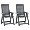 VidaXL Tuinstoelen 2 St Verstelbaar Kunststof Antracietkleurig