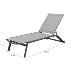 VDG Cairns Ligbedden + Bijzettafel Atlanta - Antraciet -Zon Bloei Verkoopwinkel 1000058030 0102