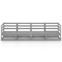 VidaXL Tuinbank 4-zits Massief Grenenhout Grijs -Zon Bloei Verkoopwinkel 1000060788 0102