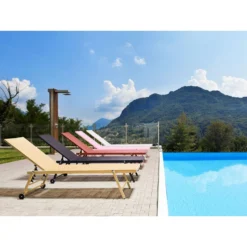 Beliani Tuinligstoel PORTOFINO - Geel Aluminium, Textiel -Zon Bloei Verkoopwinkel 1000064590 0103