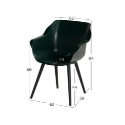 Hartman Sophie Studio Dining Armstoel - Night Green - Set Van 2 -Zon Bloei Verkoopwinkel 1000072087 0101