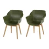 Set Van 2- Hartman Sophie Studio Diningstoel- Moss Green- Teak Poot