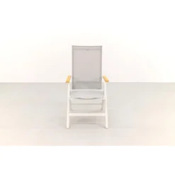 Hartman Napoli Verstelbare Tuinstoel - Teak Armleuning - Wit -Zon Bloei Verkoopwinkel 1000074462 0102