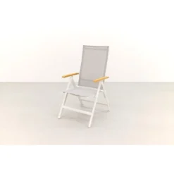 Hartman Napoli Verstelbare Tuinstoel - Teak Armleuning - Wit -Zon Bloei Verkoopwinkel 1000074462 0103