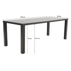 VDG Alma Tuintafel Antraciet - 210 X 90 Cm -Zon Bloei Verkoopwinkel 1000074467 0101