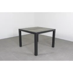 VDG Kings Tuintafel 100x100 Cm. - Antraciet - Houtlook -Zon Bloei Verkoopwinkel 1000074469 0101
