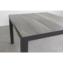 VDG Kings Tuintafel 100x100 Cm. - Antraciet - Houtlook -Zon Bloei Verkoopwinkel 1000074469 0102