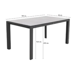 VDG Baltimor Dining Tuintafel - 150 X 90 Cm -Zon Bloei Verkoopwinkel 1000074473 0101